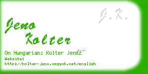 jeno kolter business card